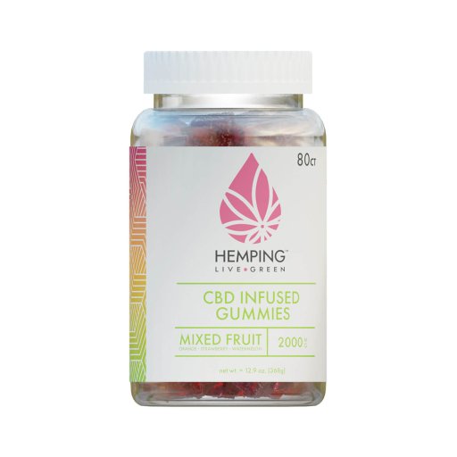 Broad Spectrum CBD Infused Gummies 2000mg (Mixed Fruit) 80ct