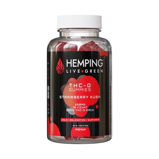 Hemping THC-O Gummies 250mg (Strawberry Kush) 10 ct