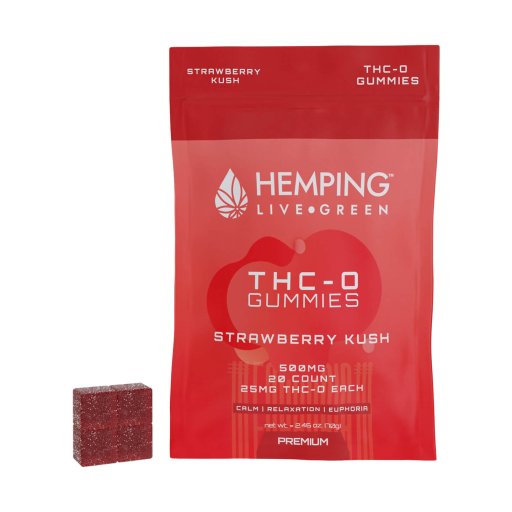 Hemping THC-O Gummies 500mg (Strawberry Kush) 20 ct